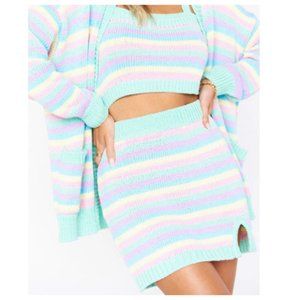 Show Me Your MuMu Nineties Pastel Dream Knit Mini Skirt Small